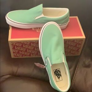 vans slip on neptune green